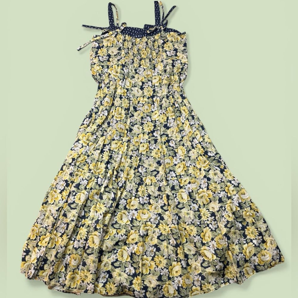 La Vie Rebecca Taylor Serena Tiered Floral Tie-Shoulder Midi Dress Size XL - Picture 11 of 16